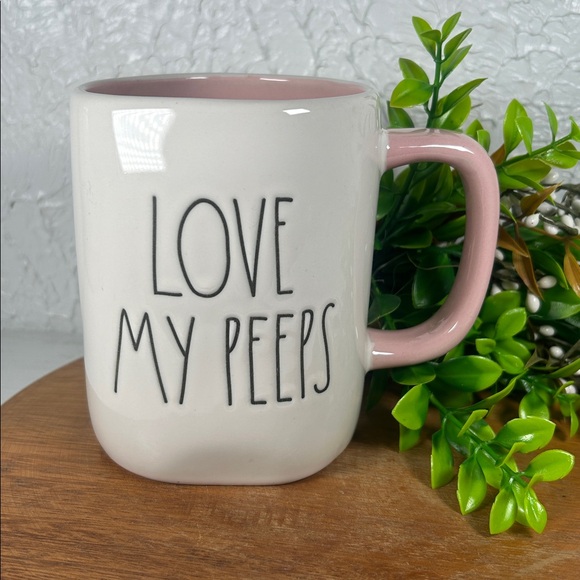 Rae Dunn Other - Rae Dunn “Love My Peeps' Mug White Pink 18 Oz Mug Easter Spring Coffee Drink Mug